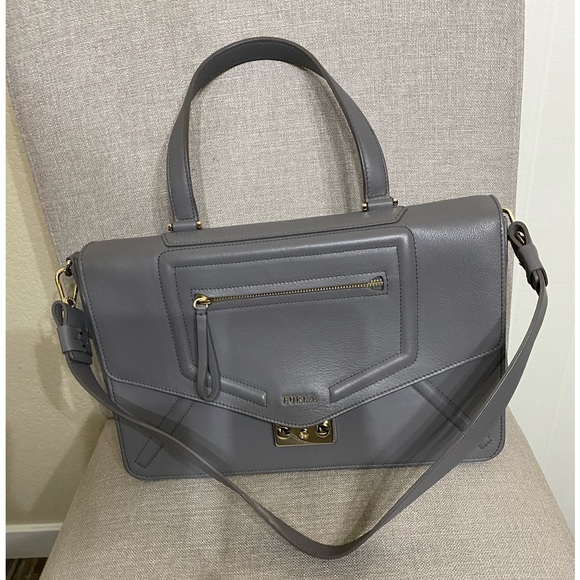 Pre loved grey leather Furla handbag - Picture 16 of 16